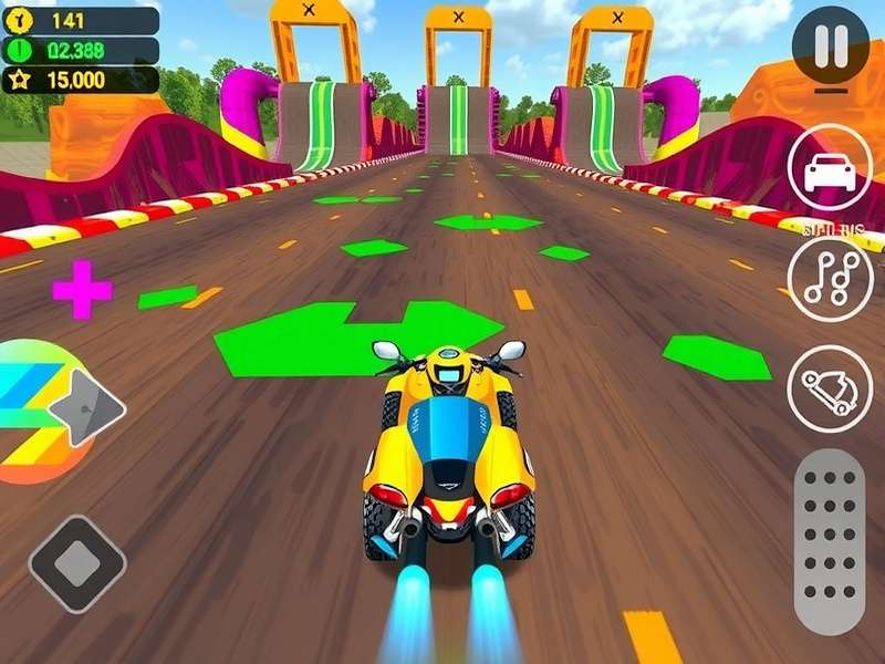 Holi Race Ace gameplay screenshot showing colorful racing tracks